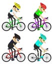 Man cyclists group pattern