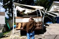 Man and damaged rv