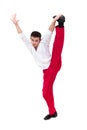 Man dancer makes splits Royalty Free Stock Photo