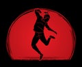 A man dancing, Action graphic vector Royalty Free Stock Photo