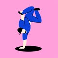 Man dancing break dance color line icon. Pictogram for web page Royalty Free Stock Photo