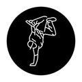 Man dancing break dance color line icon. Pictogram for web page Royalty Free Stock Photo