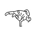 Man dancing break dance color line icon. Pictogram for web page Royalty Free Stock Photo