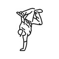 Man dancing break dance color line icon. Pictogram for web page Royalty Free Stock Photo