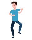 man dancing character healthy lifestyle