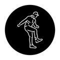 Man dancing dnb dance color line icon. Pictogram for web page