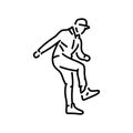 Man dancing dnb dance color line icon. Pictogram for web page Royalty Free Stock Photo