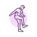 Man dancing dnb dance color line icon. Pictogram for web page Royalty Free Stock Photo