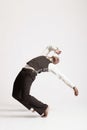 Man Dancing Jazz Over White Background Royalty Free Stock Photo