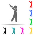 Man dancing multi color style icon. Simple glyph, flat vector of man pointing finger icons for ui and ux, website or mobile Royalty Free Stock Photo