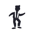 Man dancing silhouette icon vector sign and symbol isolated on w Royalty Free Stock Photo