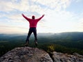 Man dangerously jumping on the edge. Man jump. Young man falling down