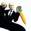 Man dangling a carrot Royalty Free Stock Photo