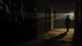 Dark Hallway With Sunlight: A Daz3d Cabincore Uhd Image Royalty Free Stock Photo