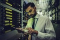 Man in data centre Royalty Free Stock Photo