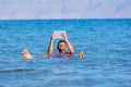 Man At The Dead Sea, Israel. Royalty Free Stock Photo