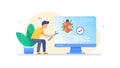 Man Debugging Code, Software Development and Problem Solving, vector design Generative AI Royalty Free Stock Photo