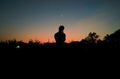 Man in deep thinking with hand on his cheek