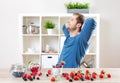 Man with delicious yogurt with fresh berries Royalty Free Stock Photo