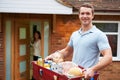 Man Delivering Online Grocery Order