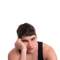 Man depression boring Royalty Free Stock Photo