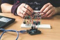 Arduino electronic engineer Royalty Free Stock Photo