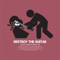 Man Destroy The Guitar Graphic Symbol