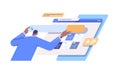 man developer creating website ui interface web application development program software optimization concept Royalty Free Stock Photo
