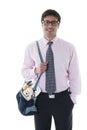 Man with diaper bag Royalty Free Stock Photo