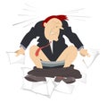 Man with diarrhea sitting in the toilet illustration