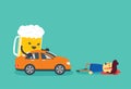 Man die after beer push a car crashed him Royalty Free Stock Photo