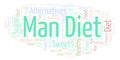 Word cloud with text Man Diet on a white background. Royalty Free Stock Photo