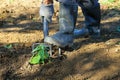 Man digging garden