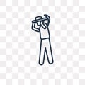 Man Digging vector icon isolated on transparent background, line