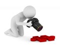 man with digital camera on white background. Isolated 3D illustration Royalty Free Stock Photo