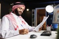 Man diligently working at his desk Royalty Free Stock Photo