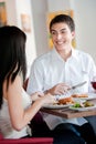 Man Dining with Partner Royalty Free Stock Photo