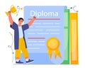 Man with diploma concept