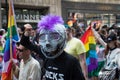 Man wearing mask at Toronto Pride Royalty Free Stock Photo