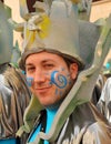 Man disguised, Carnival of Cadiz, Andalusia, Spain