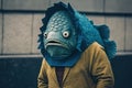 Man Disguised With A Fish Costume For The April Fool\'s Day Joke Illustration Generative Ai