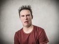 Man with a disgusted expression Royalty Free Stock Photo