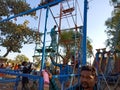 a man displayed tickets for swing at fair program in India January 2020 Royalty Free Stock Photo