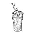 Man dives into glass of beer sketch vector