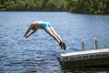 Man diving into lake Royalty Free Stock Photo