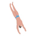 Man diving in pool icon, isometric style Royalty Free Stock Photo