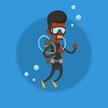 Man diving with scuba and showing ok sign. Royalty Free Stock Photo