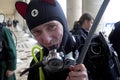 Man in diving suit, Belgium