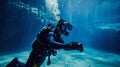 Man in Diving Suit in Water
