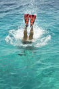 Man diving under water Royalty Free Stock Photo